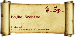 Hajka Szabina névjegykártya