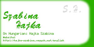 szabina hajka business card